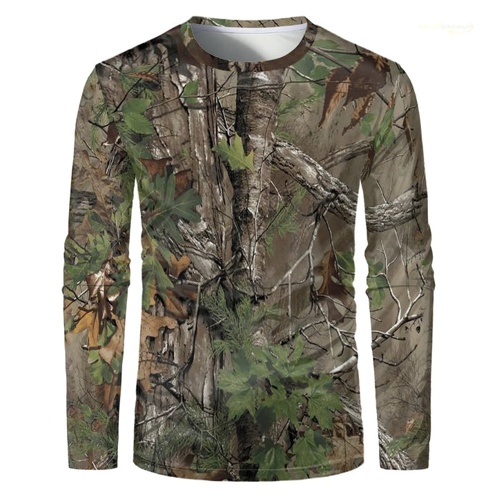Men’s Camouflage Quick-Dry Long Sleeve Outdoor T-Shirt – Breathable Tactical Fishing & Hunting Shirt