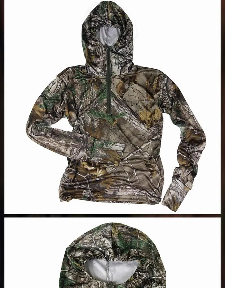 Men’s Lightweight Hunting & Fishing Jacket – Dead Leaves Camo | Quick-Dry, Sun Protection, Ice Silk Fabric