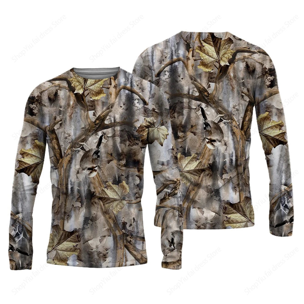 Men's Long Sleeve T-shirt 3D Camouflage Hunting