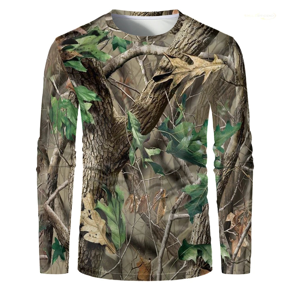 Men’s Camouflage Quick-Dry Long Sleeve Outdoor T-Shirt – Breathable Tactical Fishing & Hunting Shirt