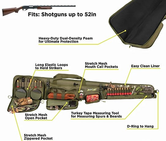 Gear Fit Pursuit Shocker 52” Lockable Shotgun Case Mossy Oak Obsession – Turkey Hunting Gun Case with Storage