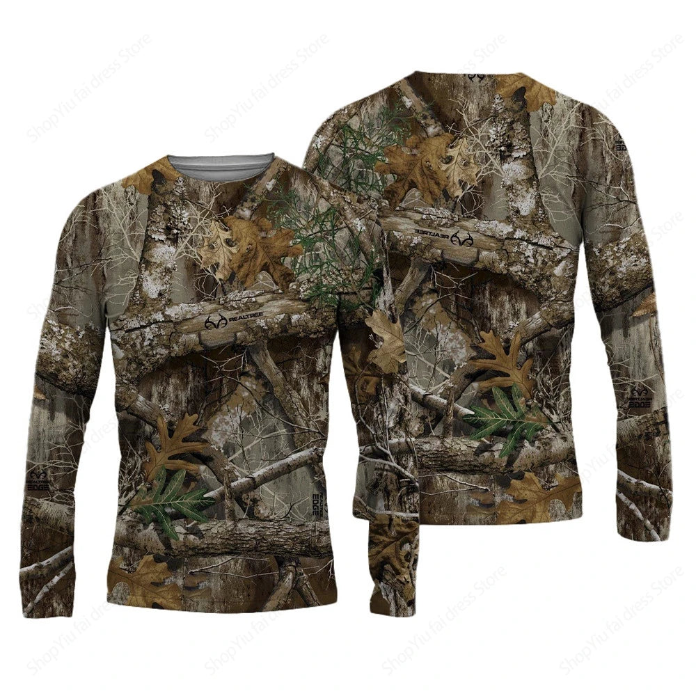 Men's Long Sleeve T-shirt 3D Camouflage Hunting