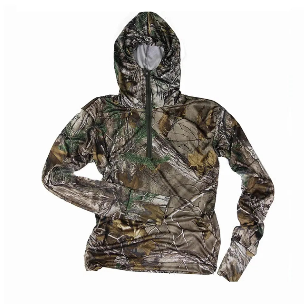 Men’s Lightweight Hunting & Fishing Jacket – Dead Leaves Camo | Quick-Dry, Sun Protection, Ice Silk Fabric