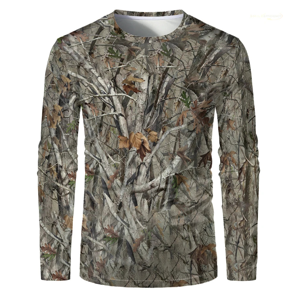 Men’s Camouflage Quick-Dry Long Sleeve Outdoor T-Shirt – Breathable Tactical Fishing & Hunting Shirt