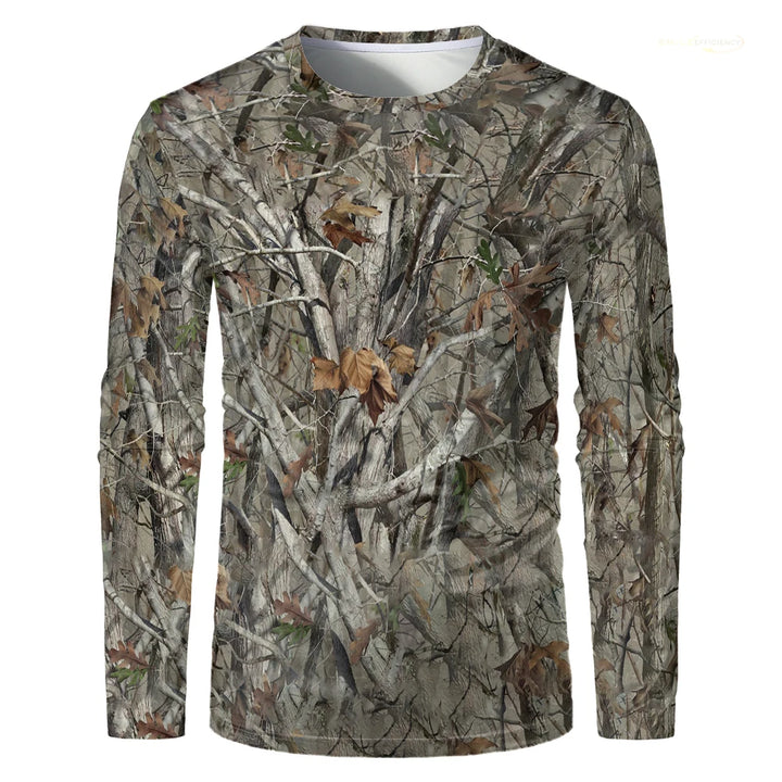 Men’s Camouflage Quick-Dry Long Sleeve Outdoor T-Shirt – Breathable Tactical Fishing & Hunting Shirt
