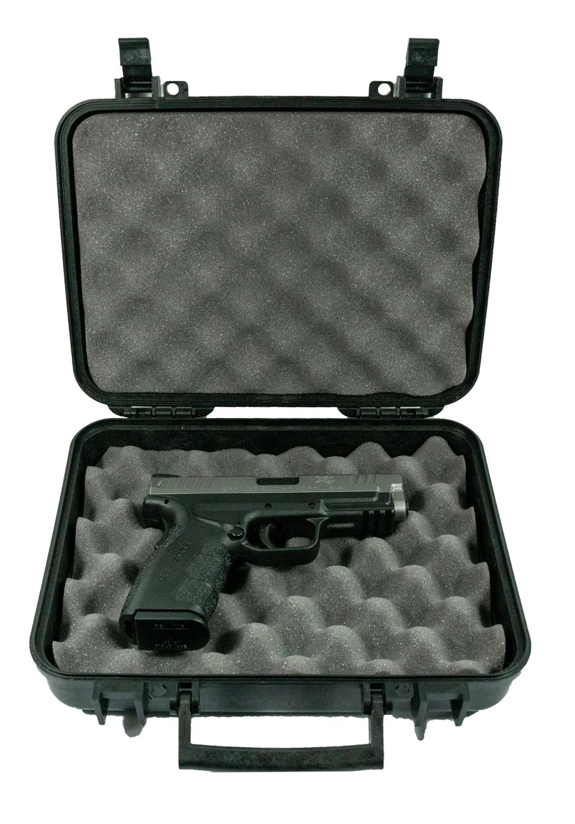 USA Flag Hard Side Handgun Case – TSA Approved Lockable Pistol Case with Foam Interior, Made in USA (11" x 8" x 3")