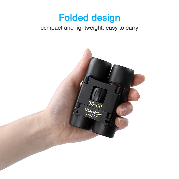 30x60 Compact Folding Binoculars with Carry Case