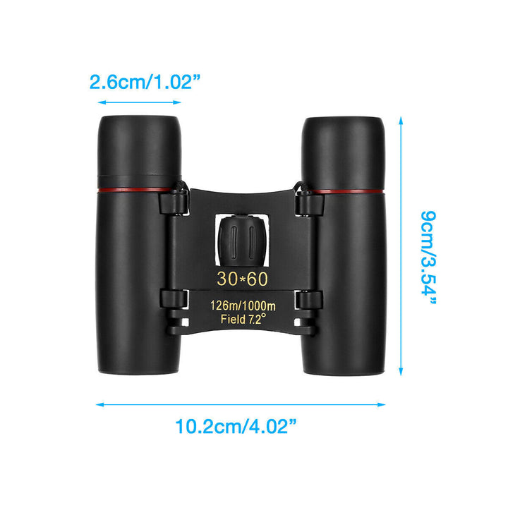 30x60 Compact Folding Binoculars with Carry Case