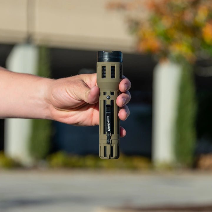 SABRE 2-in-1 Stun Gun with LED Flashlight – 1.820 µC Power, 120 Lumen Light, Rechargeable Self Defense Device
